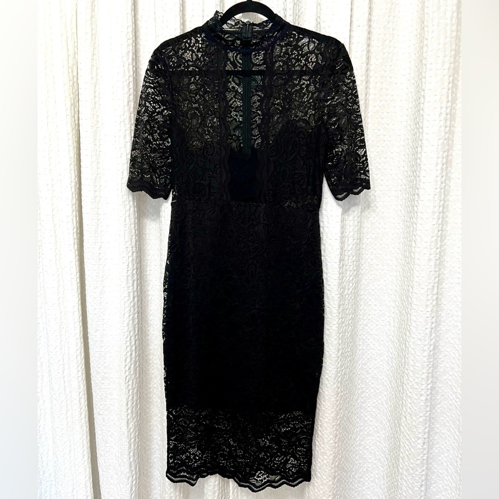 Black Lace-overlay Dress